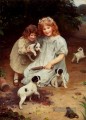 Ein ungebetener Gast idyllische Kinder Arthur John Elsley Impressionismus